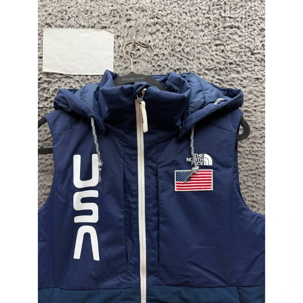 NWOT The North Face USA Insulated Hooded Ski Vest Navy Blue Women's Size M